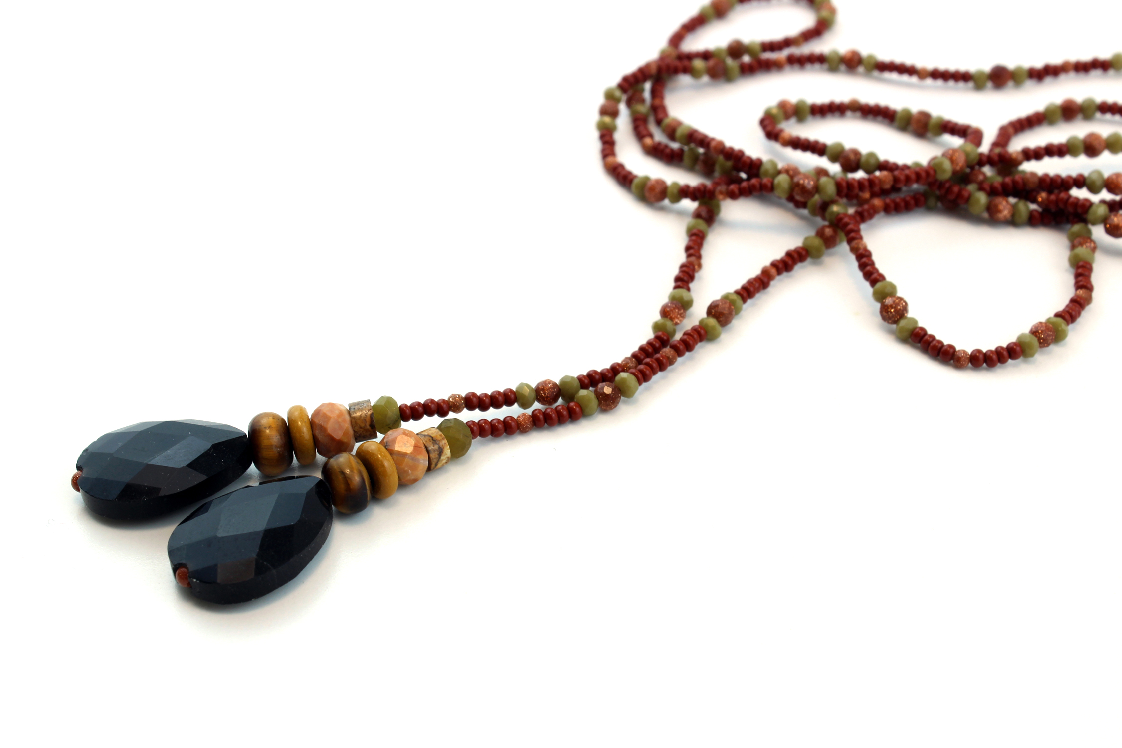 Lariat bohème en Obsidienne – Élégance naturelle et intemporelle – Image 4