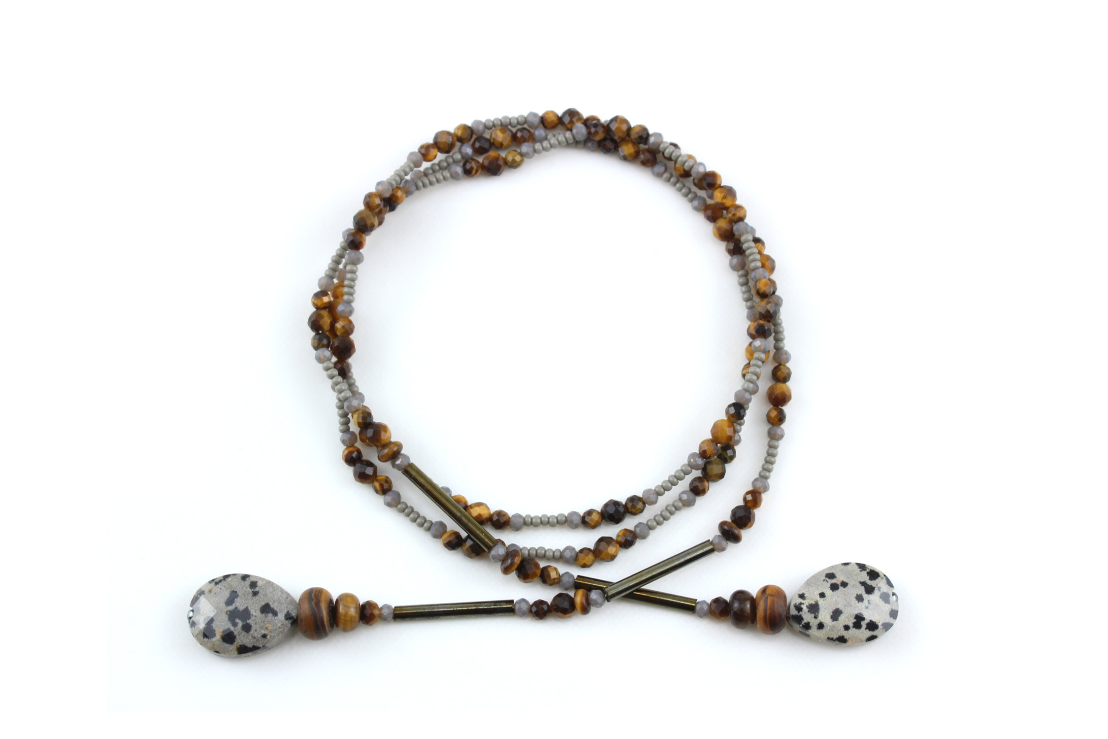 Lariat original en perles naturelles – Élégance et authenticité – Image 2